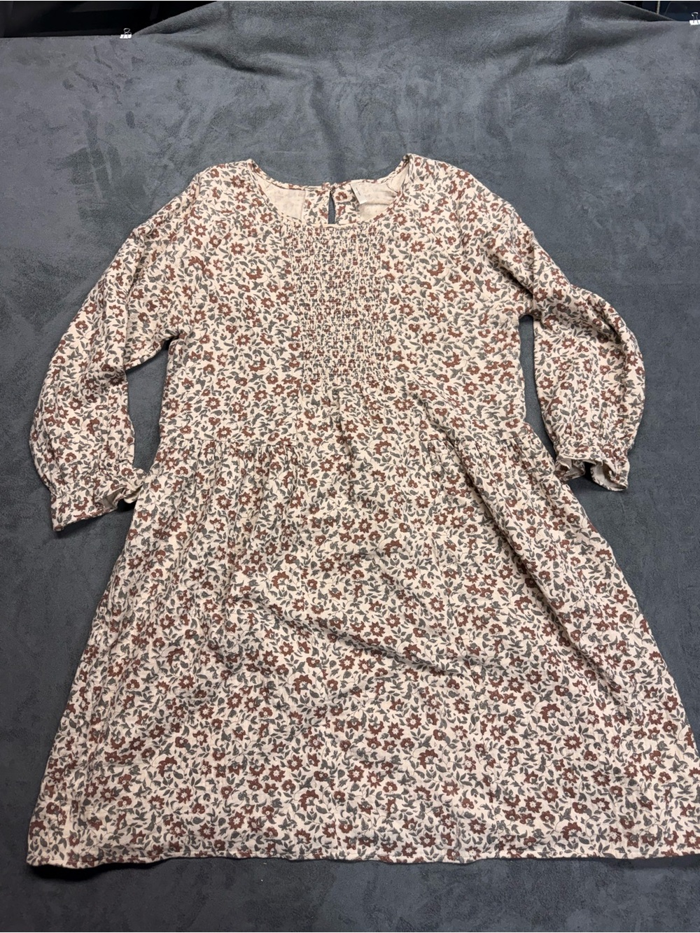 Rylee + Cru Women’s Floral Smocked Dress - Cream, Rust, Gray